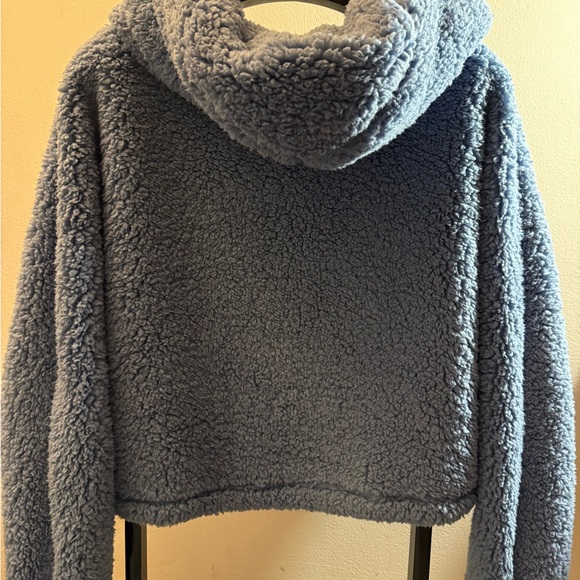 Jill Martin NWT Women’s icy Blue soft Faux Fur fleece Jacket With Hood Size xl - Picture 5 of 5